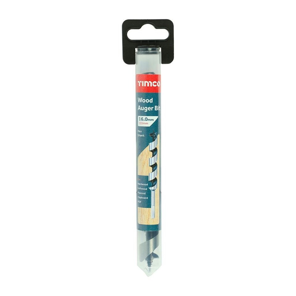 image 1 of Timco - Wood Auger Bit - Hex Shank (Size 16.0 x 155 - 1 Each)