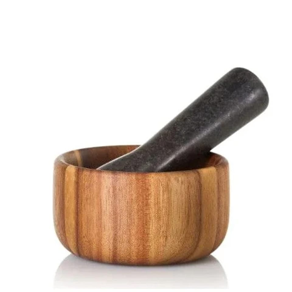 image 1 of AdHoc Taru Mortar and Pestle 11cm - Black/Brown