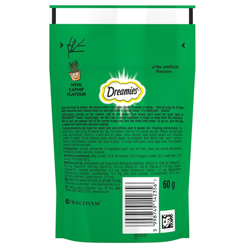 image 1 of Dreamies With Catnip 60g (Pack of 8)