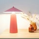 image 1 of ValueLights Axel Painted Coral Table Lamp with Pink Tapered Shade