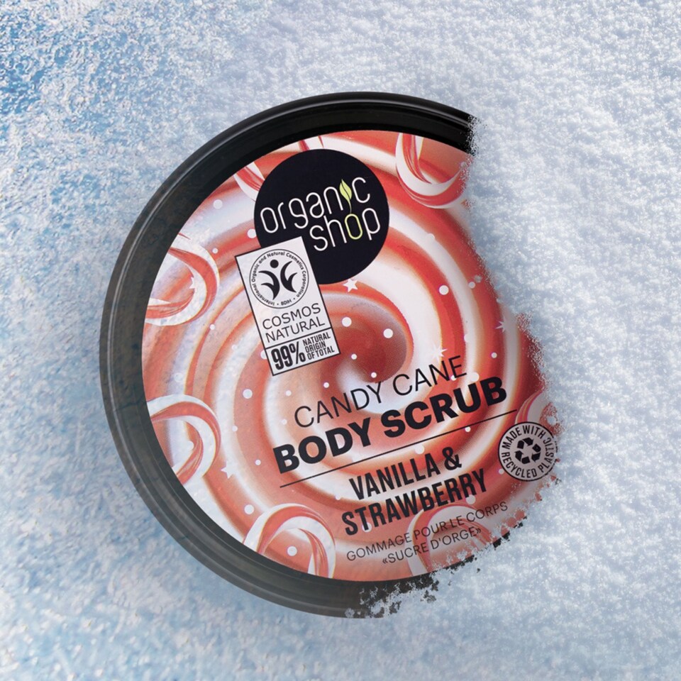 image 1 of Organic Shop Candy Cane Body Scrub Vanilla&Strawberry 250ml