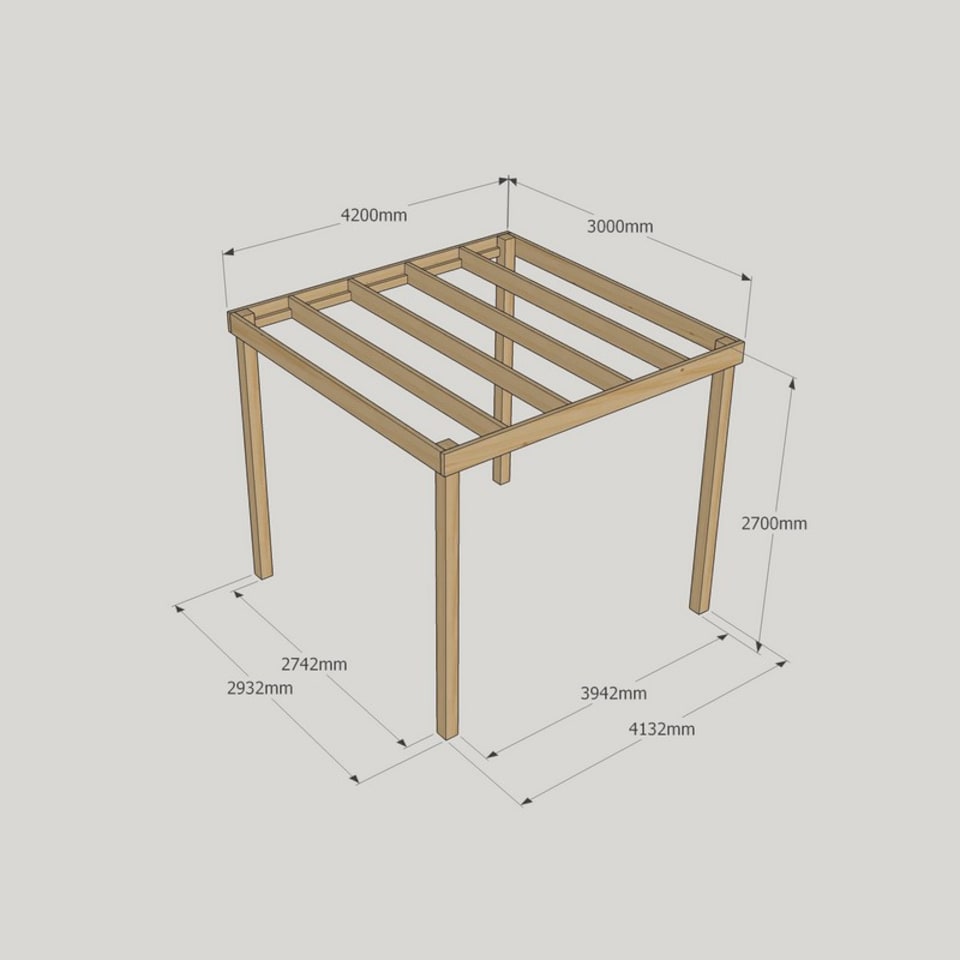image 1 of Garden Pergola - Wood - L300 x W420 x H270 cm - Light Green