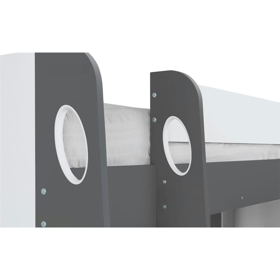 image 1 of Charcoal and White High Sleeper Bed - Single (90cm)
