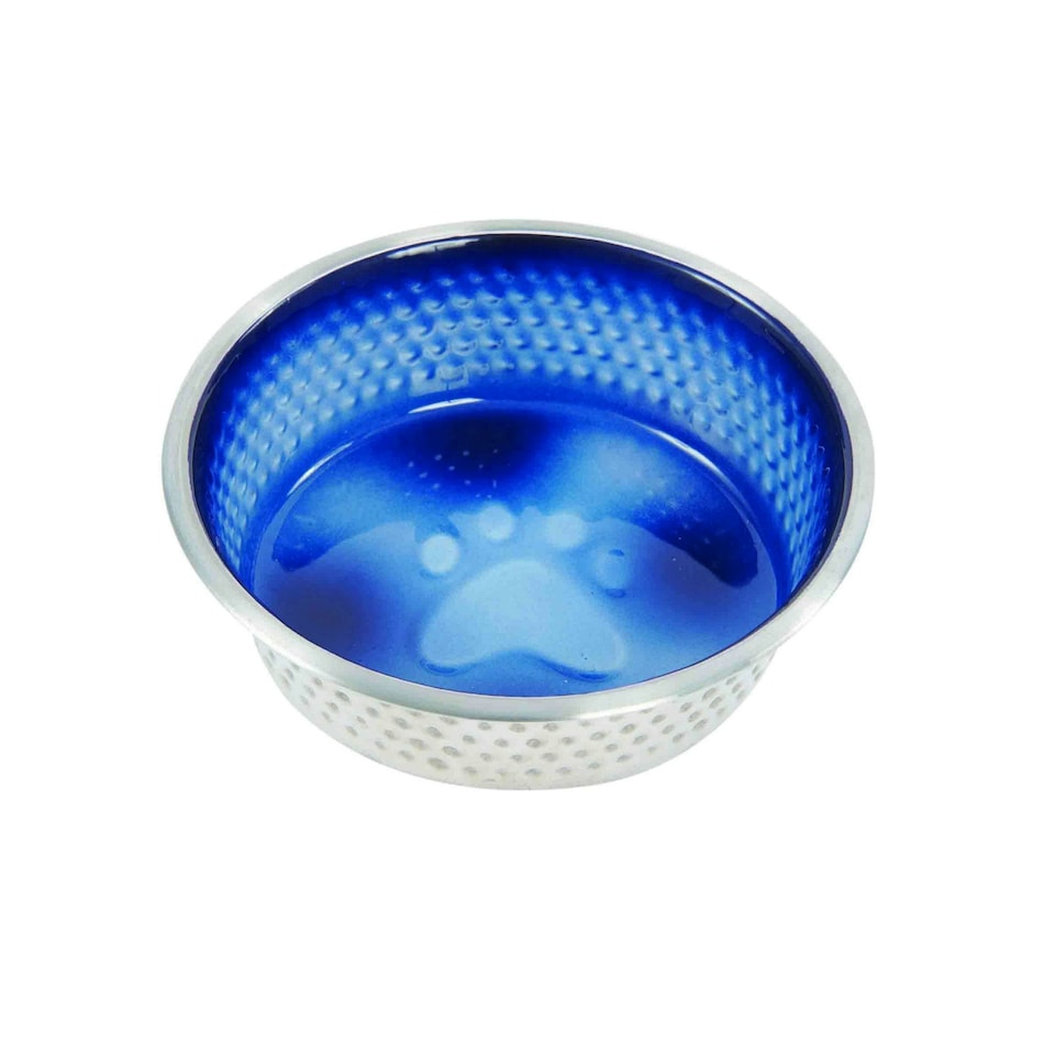 Weatherbeeta Non-slip Stainless Steel Shade Dog Bowl - Royal Blue - 13cm