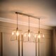 image 3 of ValueLights Susie Glass Lantern 3 Drop Brushed Chrome Ceiling Light and Bulbs