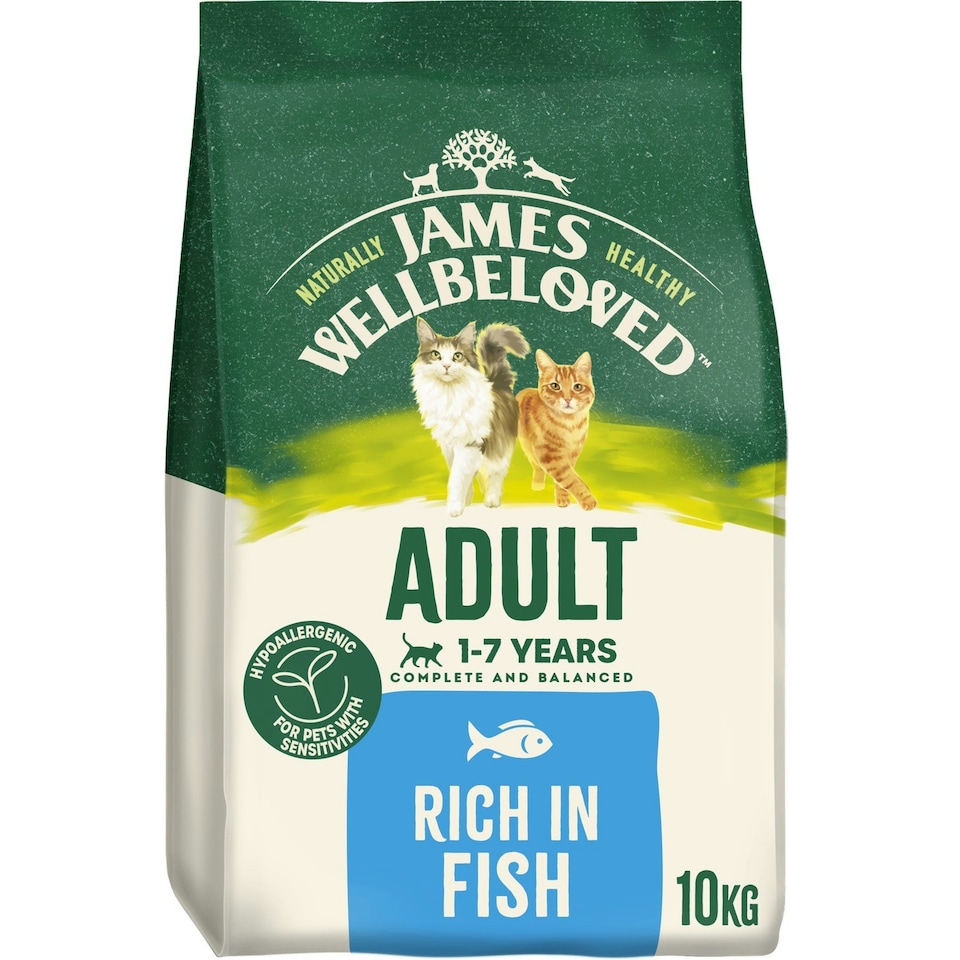 image 1 of James Wellbeloved 1-7 Years Adult Complete & Balanced Dry Cat Food Fish 10kg