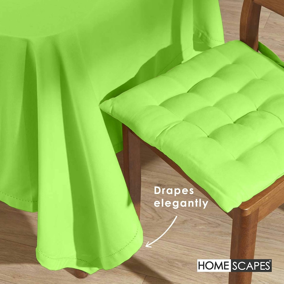 image 1 of Homescapes Lime Green Tablecloth - 178 x 300 cm | Green