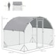 image 2 of PawHut Walk-In Chicken Run Galvanised Chicken Coop w/ Cover 5.7 x 2.8 x 2m