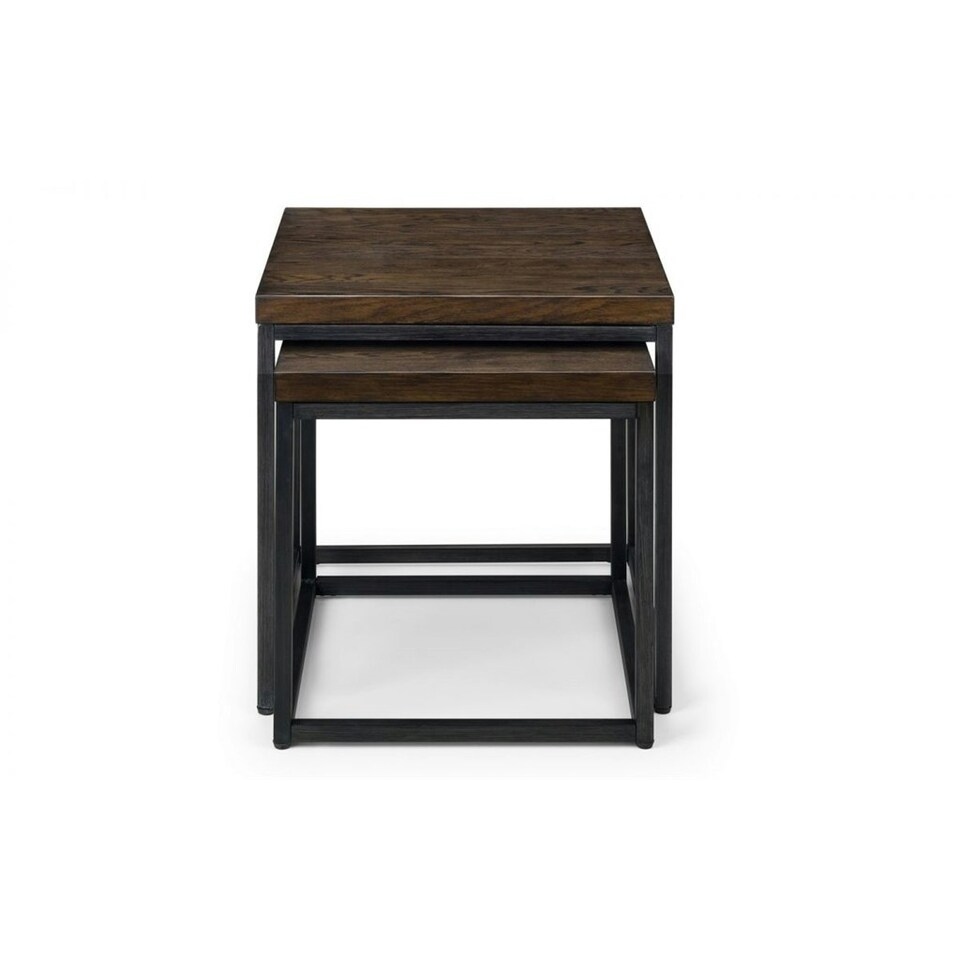 image 1 of Dark Classic Oak Nesting Lamp Tables Brown