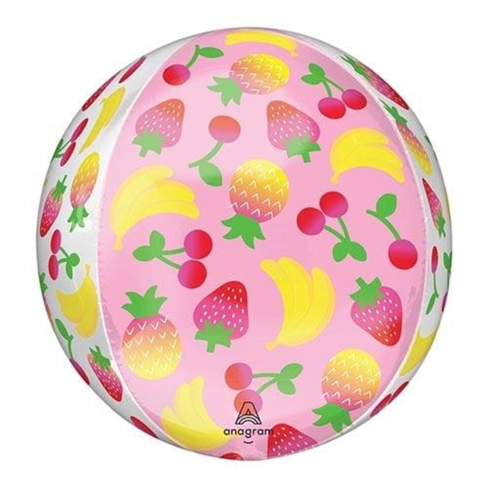 image 1 of Sweet Summer Fruity Mix Orbz Foil Helium Balloon 38cm / 15 in Multi