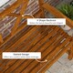 image 6 of Outsunny Wooden Garden Bench, 2-Seater Outdoor Bench with Storage Shelf, Backrest, Armrests and Slat Seat for Patio, Lawn, Deck, Carbonized