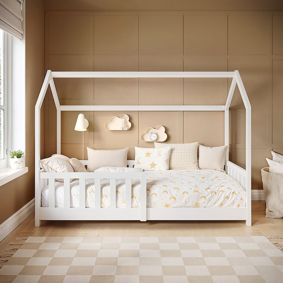 image 1 of Flair Explorer Shorty Play House Floor Bed White Wooden