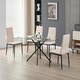 image 3 of Miami Dining Table with 4 Emily Leather Chairs Black