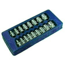 1/2" Drive Metric MM Shallow Sockets Bi-Hex 12 Sided 10mm - 30mm 17pc Set