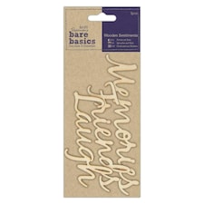 Wooden Sentiments (3pcs) - Bare Basics - Friends Laugh Memories