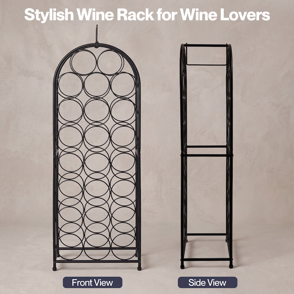 image 1 of Levede Wine Rack 23 Bottles Freestanding Storage Organiser Stand Home Black