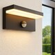 image 2 of CGC Dallas Black Rectangular Outdoor Wall Light PIR Motion Sensor LED Opal Diffuser 3000k Warm White IP54 Black