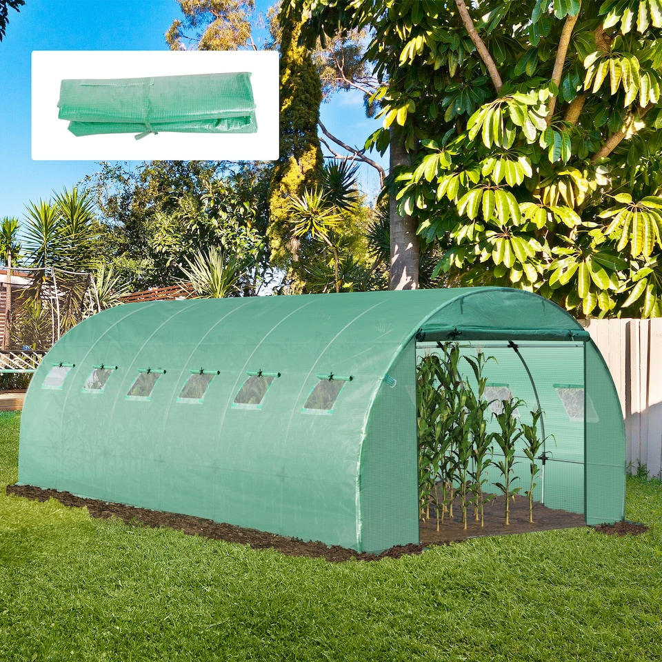 image 1 of Outsunny 6 x 3 x 2m Greenhouse Replacement Cover ONLY for Tunnel Greenhouse