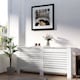 image 2 of HOMCOM Radiator Cover, Modern MDF White Painted Cabinet with Horizontal Slats for Living Room, Bedroom, 172L x 19W x 81H cm
