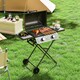 image 8 of Outsunny Portable Foldable Gas Barbecue Grill with Thermometer, Lid, Black