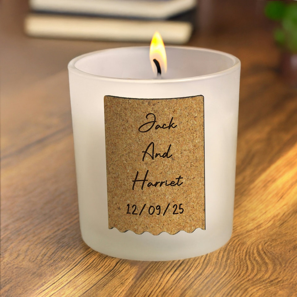 image 1 of Personalised Cork Label Candle Jar Clear