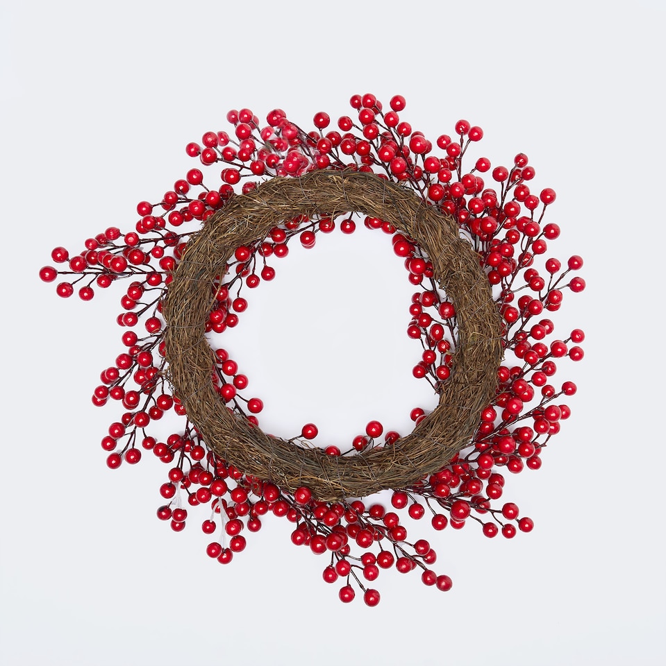 image 1 of OHS Artificial Flower Wreath Door Wall Home Party Table Decorations Winter Spring | Red
