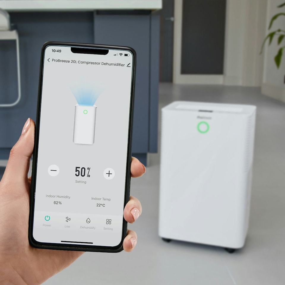 image 1 of Pro Breeze OmniDry 20L Dehumidifier with Smart App Control