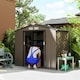 image 7 of Outsunny 7 x 4ft Garden Shed Storage with Foundation Kit and Vents, Brown