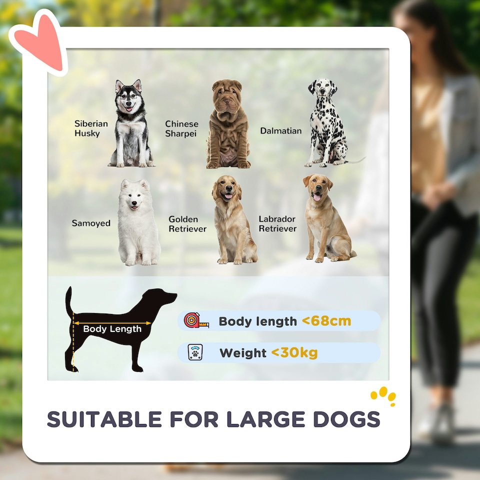 image 1 of PawHut Easy Folding Pet Stroller for Large Dogs Grey
