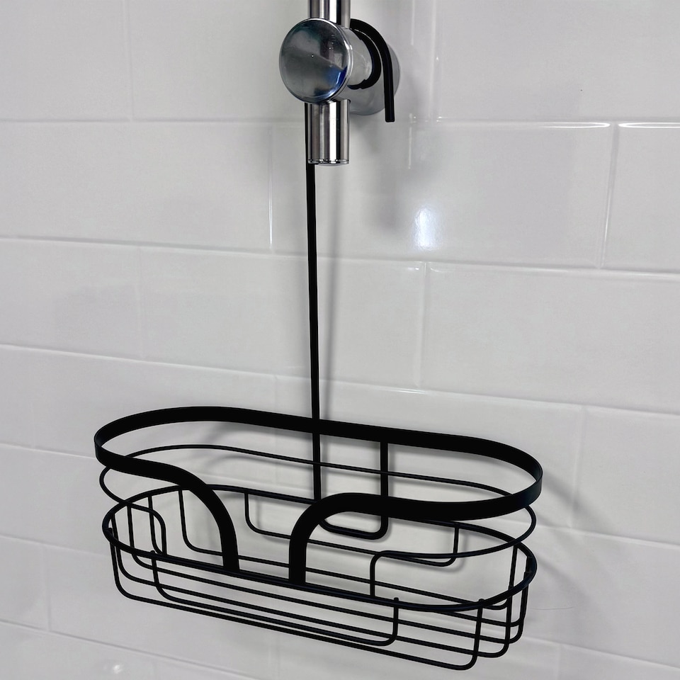 image 1 of Showerdrape Dante Black Mini Shower Caddy | Black | 1