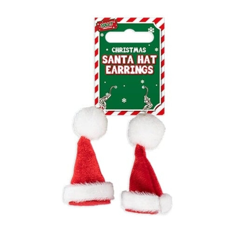 Novelty Santa Hat Christmas Hook Earrings