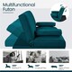 image 3 of Yaheetech Fabric Upholstered Convertible Futon Sofa Bed for Small Spaces