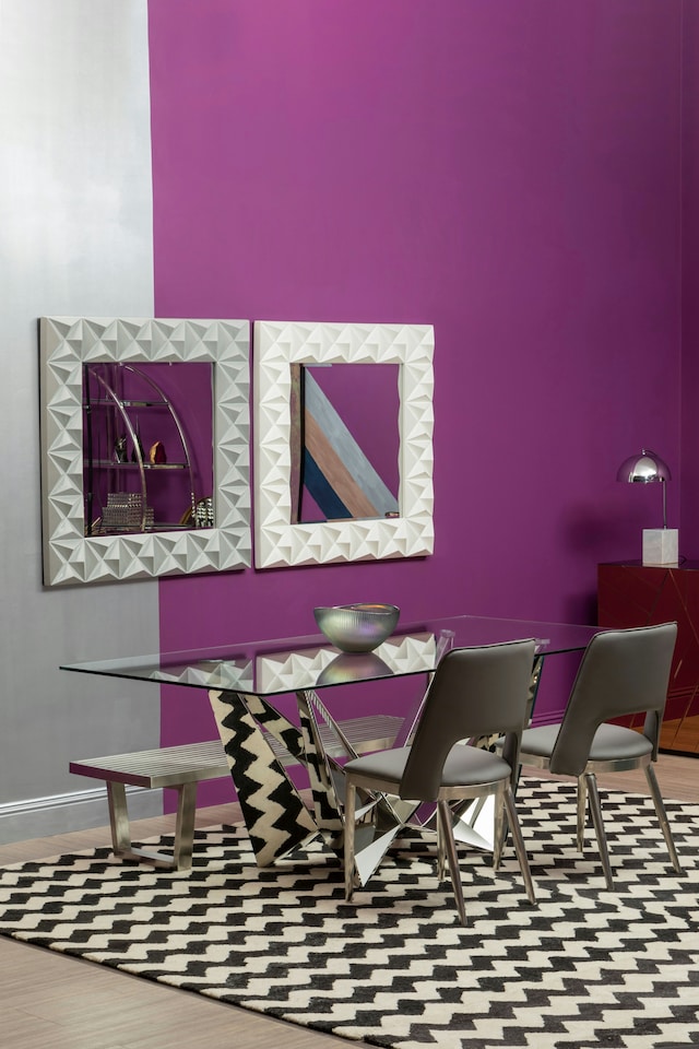image 1 of Orsina 3D Effect Wall Mirror with White High Gloss, Easy to Clean Bedroom Mirror, High-quality Bathroom Mirror