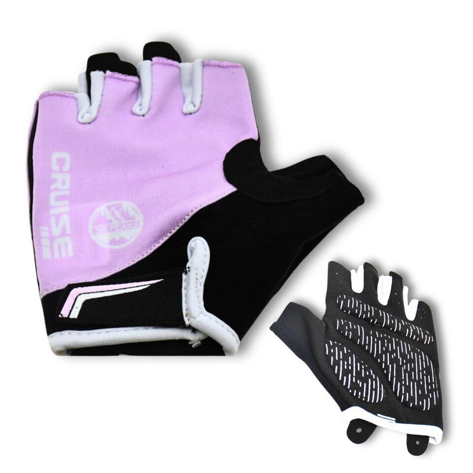 image 1 of Six Peaks Kids Cycling Gloves, Half Finger, Lightweight, Breathable, Padded Anti Slip Biking Glove, Pink, 3-4 Years