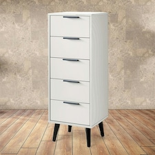 Silk Grey Narrow Chest of Drawers (5 Drawers)