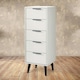 image 1 of Silk Grey Narrow Chest of Drawers (5 Drawers)