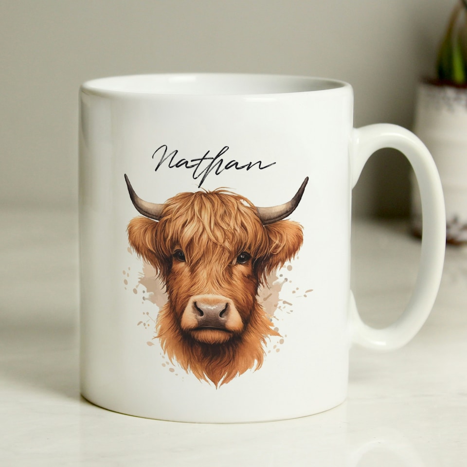 image 1 of Personalised Highland Cow Mug - Male