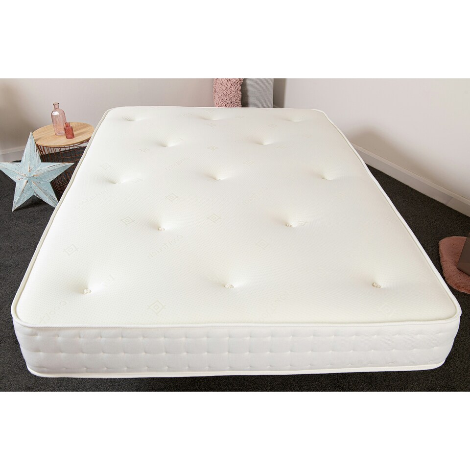 image 1 of 3-Tac Hand-Tufted Hybrid Mattress - 20cm Deep, Quilted Soft Sleep Surface | White | Small Single