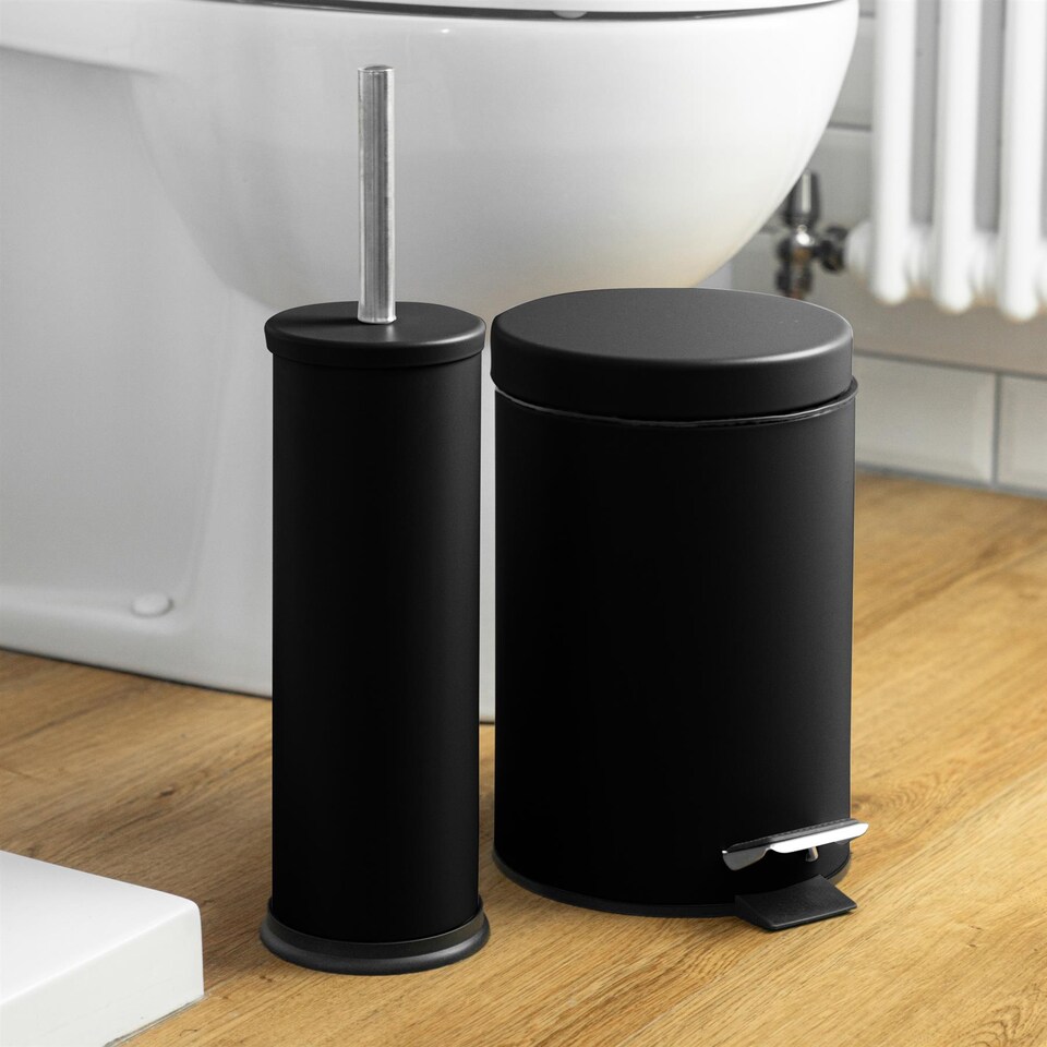 image 1 of Harbour Housewares Round Toilet Brush - Matt Black | Black | Matte Black