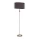 image 1 of ValueLights Maggie Chrome Candlestick Floor Lamp Charcoal Shade | Grey
