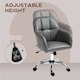image 4 of HOMCOM Computer Desk Chair, PU Leather Swivel Office Chair, Makeup Vanity Chair with Height Adjustable, Wheels, for Home Study Bedroom, Grey