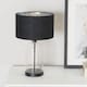 image 2 of ValueLights Jessy Glass Black Table Lamp Black Chrome Inner Shade & Bulb | Clear