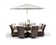 image 4 of Arizona Round 8 Seater Rattan Patio Dining Set | Brown | Brown