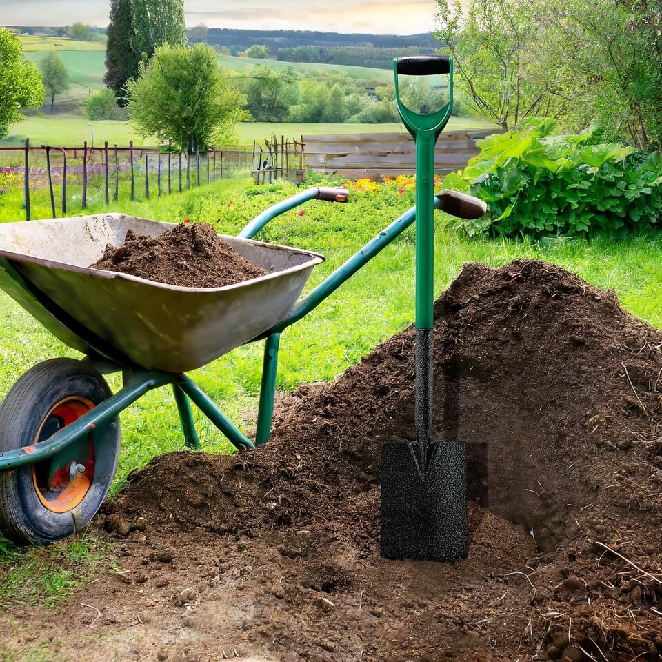 image 1 of Garden Border Digging Spade Strong Carbon Steel Gardening Hand Tool