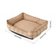 image 2 of Living and Home Linen Woven Pet Bed with Anti-Slip Bottom for Cats & Dogs | Multi | Kakhi Plaid | M