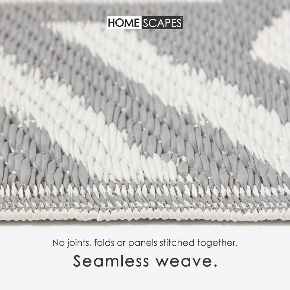 image 1 of Homescapes Outdoor Rug Luxury Waterproof Reversible Recycled, For Garden, Luna Geometric Grey | 150 x 240 cm
