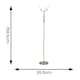image 3 of ValueLights Maya Brushed Chrome 3 Way Curved Arm Reed Shaded Upright Floor Lamp