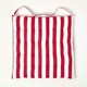 image 3 of Homescapes 4 x Seat Pads Luxury Cotton Stripe Indoor Outdoor Garden Dining Cushion | Red | 40 x 40 cm | 4