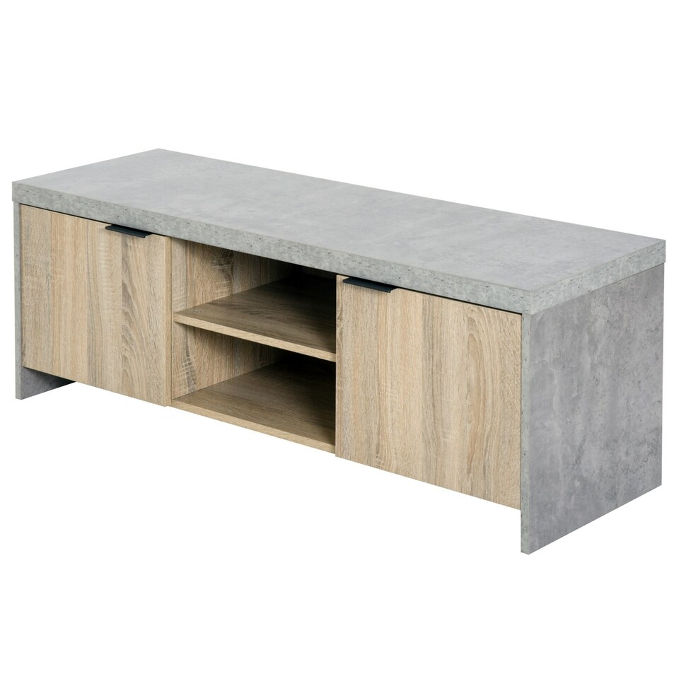 image 1 of HOMCOM Wooden TV Stand Cabinet Home Furniture Entertainment Unit Storage Shelves