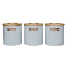 KitchenCraft Airtight Tea Coffee Sugar Canister Set Blue